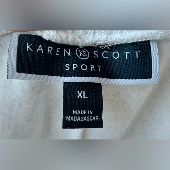 Karen Scott Sport - NWT - XL - Bright White - Sport Fleece - Pockets - Picture 7 of 8
